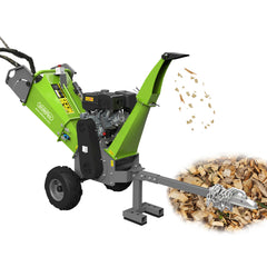 Wallemac WCP15B 6” inch max. Wood Chipper Shredder with Tow Hitch 14HP Gas Powered B&S Engine Electric Start EPA Certified (B&S Engine, Electric Start)